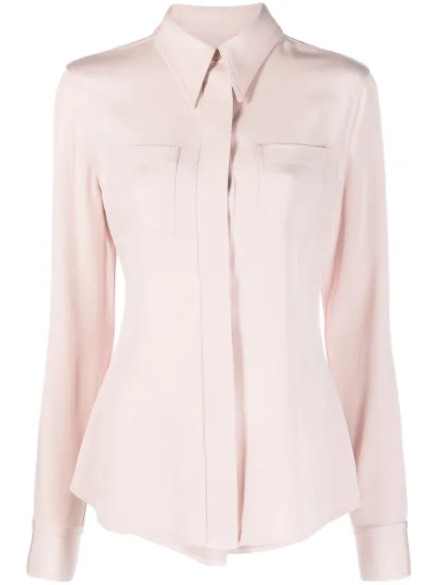 Victoria Beckham long-sleeve sheer shirt Pink 1223WSH004646C