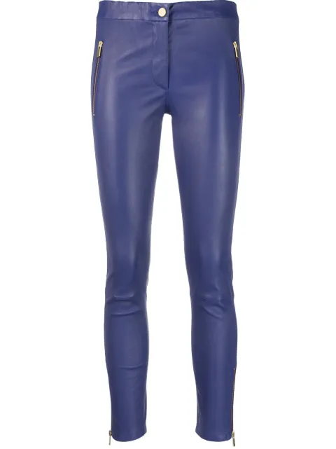 Arma cropped leather leggings Blue CADIZGL001L23100102