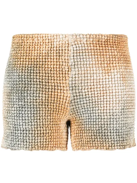 Off-White smocked tie-dye shorts Neutrals OWCB050S23FAB0026200