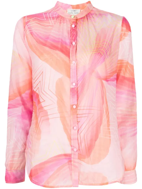 Forte Forte star-print long-sleeve shirt Pink 10406MYSHIRT