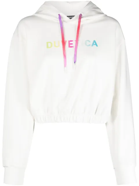 Duvetica logo-print cropped hoodie Neutrals VDHD20231K0001TORINELLA