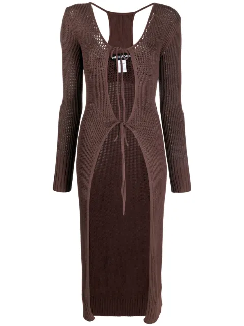 ANDREĀDAMO cut-out-effect cardi-coat Brown ADPS23CA02947268