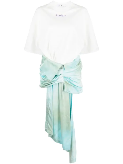 Off-White draped-skirt minidress White OWDB464S23FAB0014037