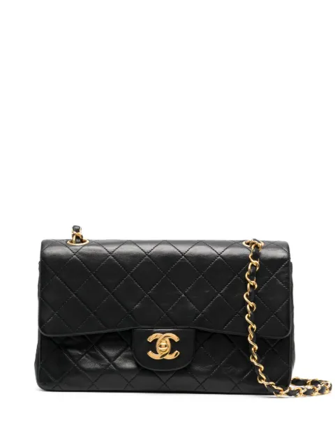CHANEL Pre-Owned 1989-1991 small Double Flap shoulder bag Black CHA7200