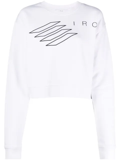 IRO Romel logo-print cropped sweatshirt White WM14ROMEL