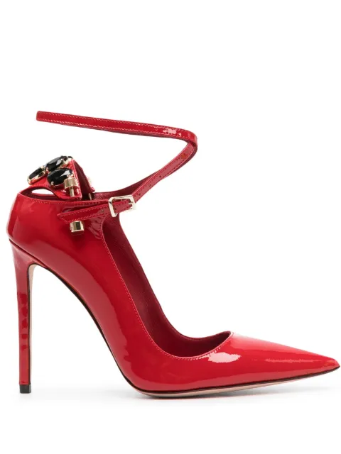 HARDOT 120mm crystal-embellishment leather pumps Red HBRAZ11BR