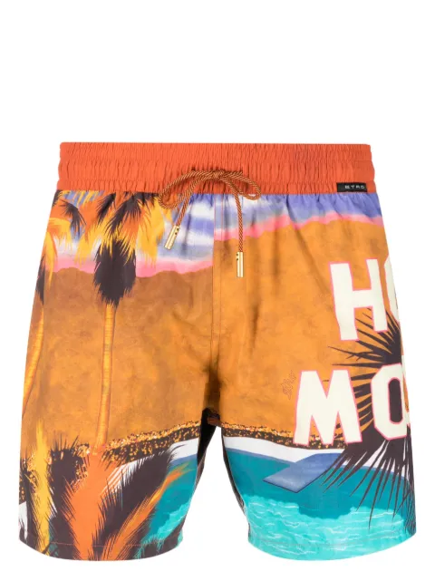 ETRO landscape-print swim shorts Orange 1B3504038