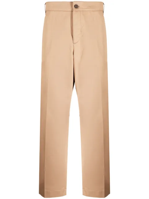 Maison Kitsuné straight-leg tailored trousers Brown JM01103WW0073
