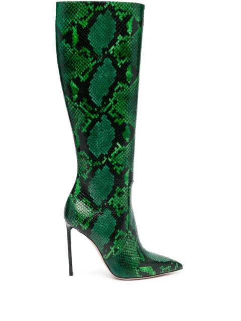 Bally snakeskin-print leather boots Green WBA509ST009
