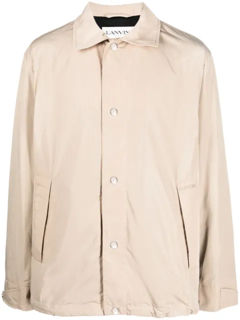 Lanvin logo-embroidered shirt jacket Neutrals RMJA00284825P23