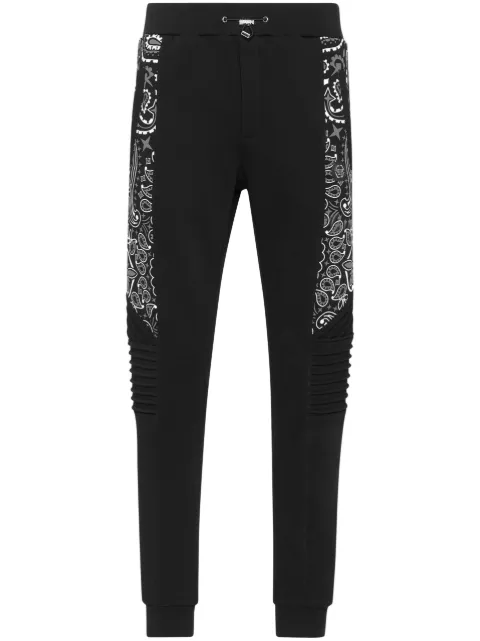 Philipp Plein bandana-print track pants Black FACCMJT2163PJO002N