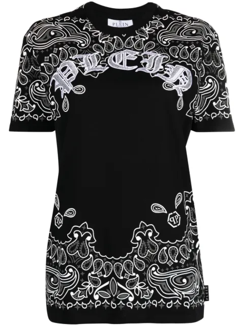 Philipp Plein paisley-print short -sleeve T-shirt Black FACCWTK2984PJY002N