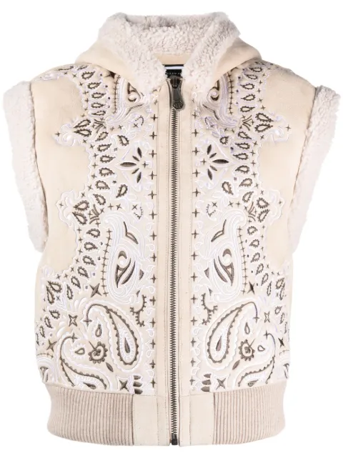 Philipp Plein bandana-print sleeveless jacket Neutrals FACCWLC0048PFU020N