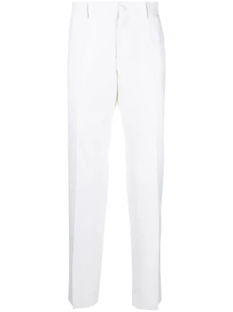 Philipp Plein Lord-fit twill chino trousers White FACCMRT1300PTE076N