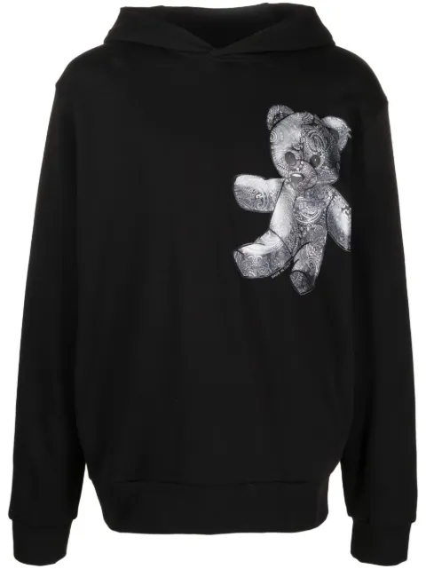 Philipp Plein Teddy Bear paisley-print hoodie Black FACCMJB3114PJO002N