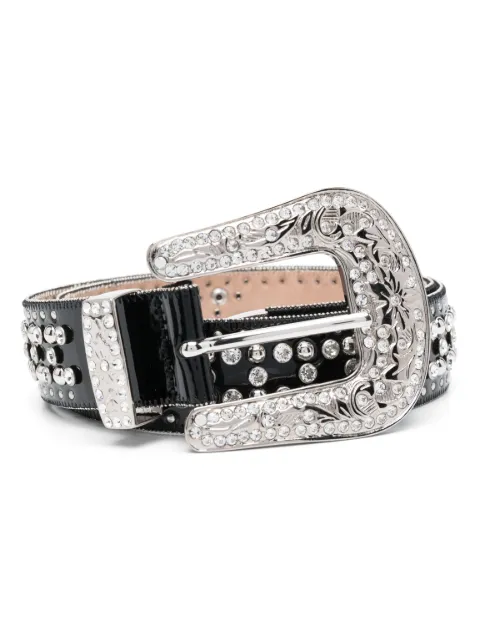 Philipp Plein suede belt stones Black FACAWVA0396PLE009N