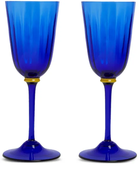 La DoubleJ Rainbow Murano wine glasses (set of 2) Blue GLA0020MUR001BLU0001