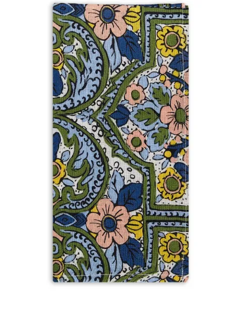 La DoubleJ graphic-print napkin set Blue NAP0006LIN001CRT0005