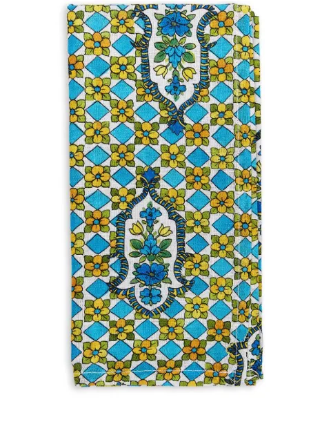 La DoubleJ floral-print napkin set Blue NAP0006LIN001SNT0001