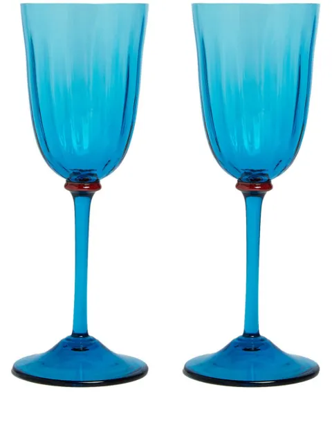 La DoubleJ Rainbow Murano wine glasses (set of 2) Blue GLA0020MUR001TUR0001