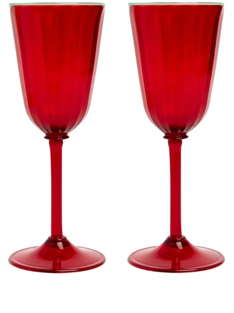 La DoubleJ Rainbow Murano wine glasses (set of 2) Red GLA0020MUR001GRE0001
