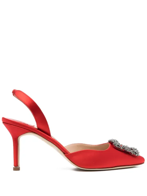 Manolo Blahnik Hangisli 85mm leather pumps Red HANGISLIFMC41904730006