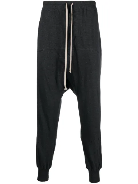 Rick Owens DRKSHDW drop-crotch drawstring track pants Grey DU01C6395MRN