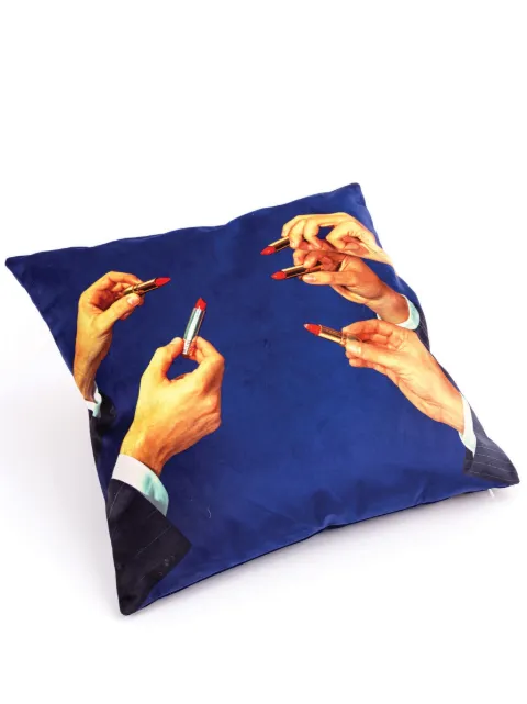 Seletti Cuscino Rossetti photograph-print cushion Blue 02325F