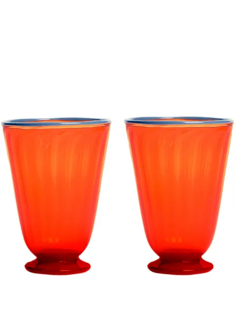 La DoubleJ Rainbow Murano glasses (set of 2) Orange GLA0014MUR001ARC0001