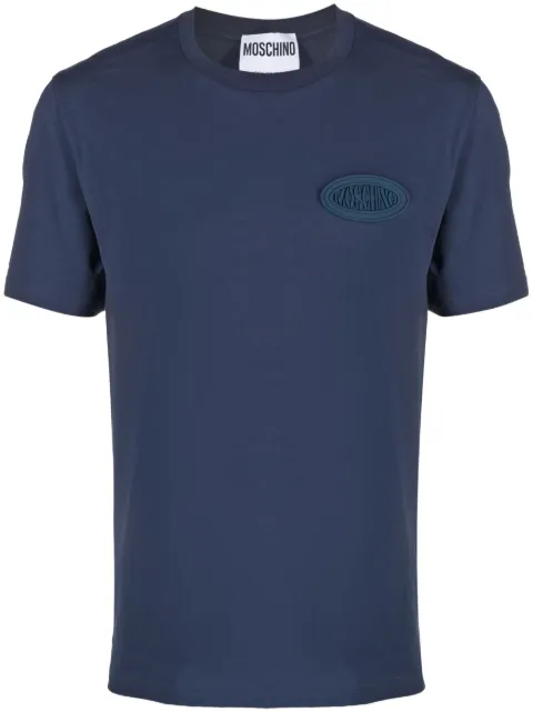 Moschino logo-plaque T-shirt Blue A07227039