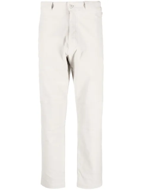 Moschino logo-patch straight-leg trousers Grey A03067018