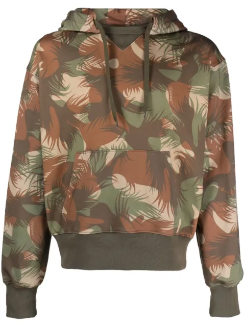 Moschino palm tree-print cotton hoodie Green A17357027