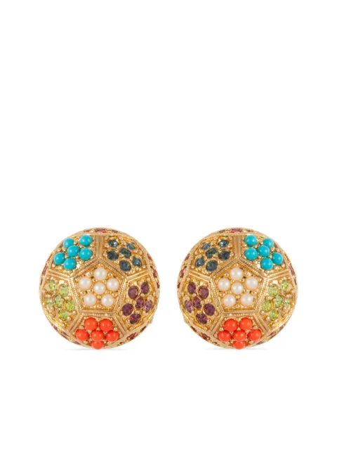Susan Caplan Vintage 1980s D'orlan crystal-embellished clip-on earrings Gold ER019869