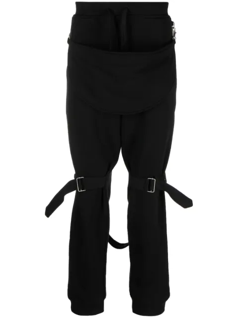 Moschino buckled layered straight trousers Black J03217028