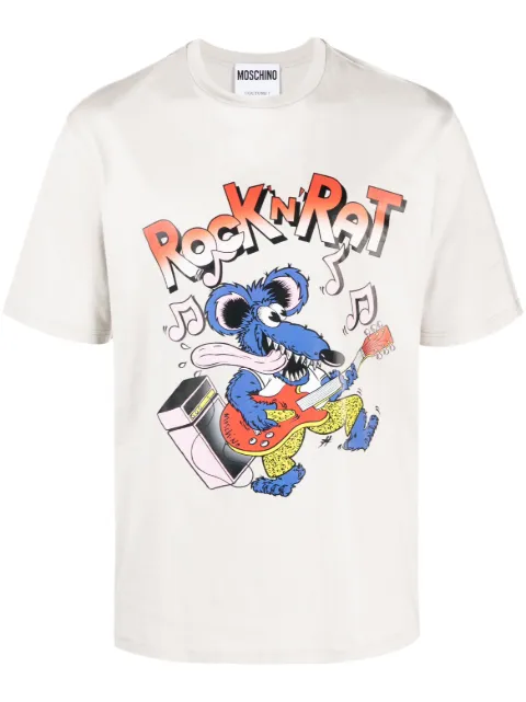 Moschino graphic-print cotton T-Shirt Grey A07247041