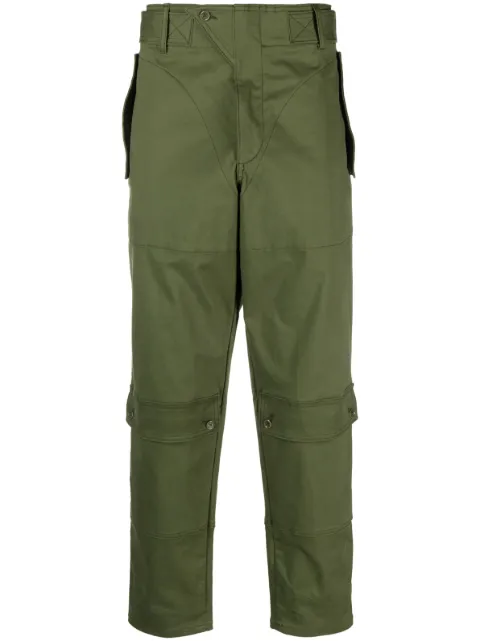 Moschino multi-pocket cotton straight trousers Green A03037021