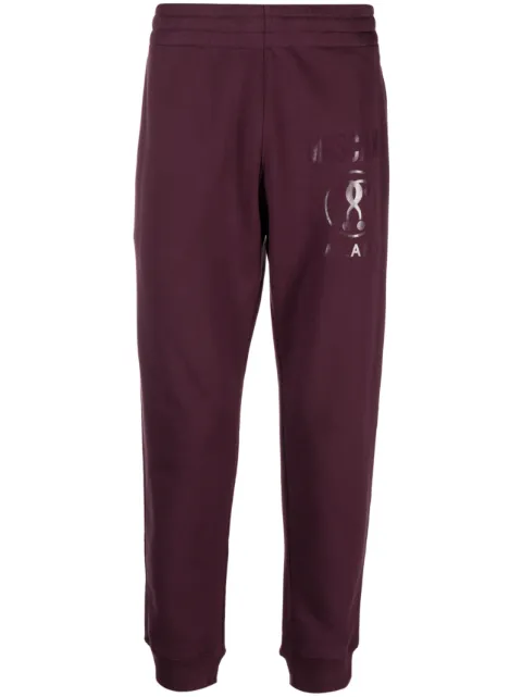 Moschino logo-print cotton track pants Red A03017028