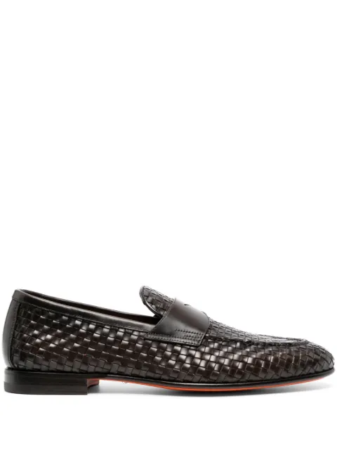 Santoni interwoven-design loafers Brown MCNC13903LA3SWNCT65