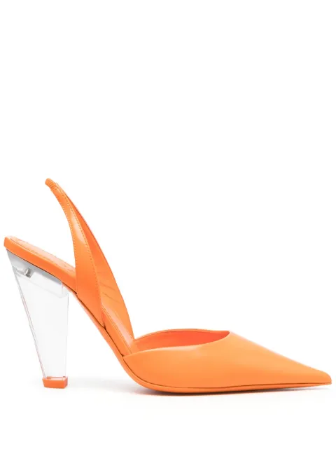 3juin pointed-toe leather pumps Orange 323S5001S0777214