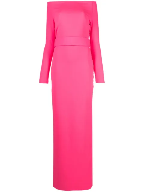 Solace London boat-neck maxi dress Pink OS28038
