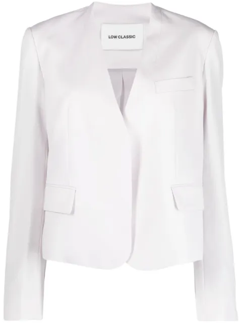 Low Classic single-breasted collarless blazer Purple LOW23SCBZ040