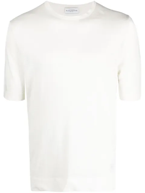 Ballantyne short-sleeved linen T-shirt White B2W02514L14