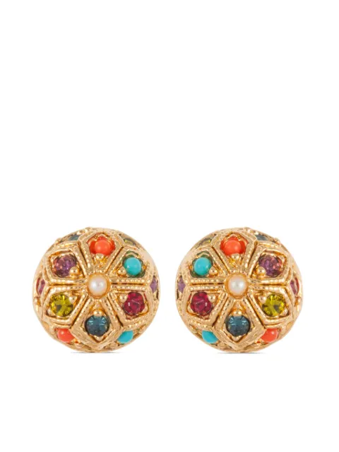 Susan Caplan Vintage 1990s D'Orlan crystal-embellished clip-on earrings Gold ER023537