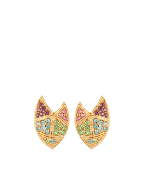 Susan Caplan Vintage 1980s D'orlan crystal-embellished clip-on earrings Gold ER024625