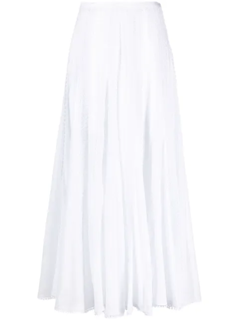 Charo Ruiz Ibiza Norma fluted maxi skirt White 231406
