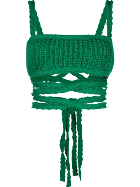 Alanui Palm Springs knitted top Green LWHR003S23KNI0015757