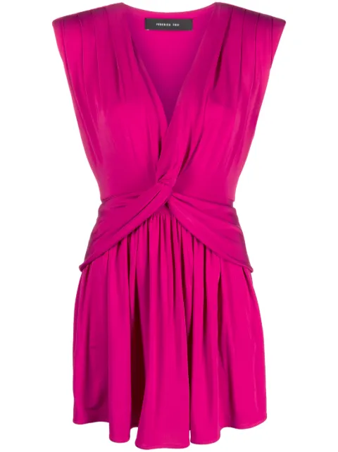 Federica Tosi knot-detail V-neck dress Pink FTE23AB0120VI0131
