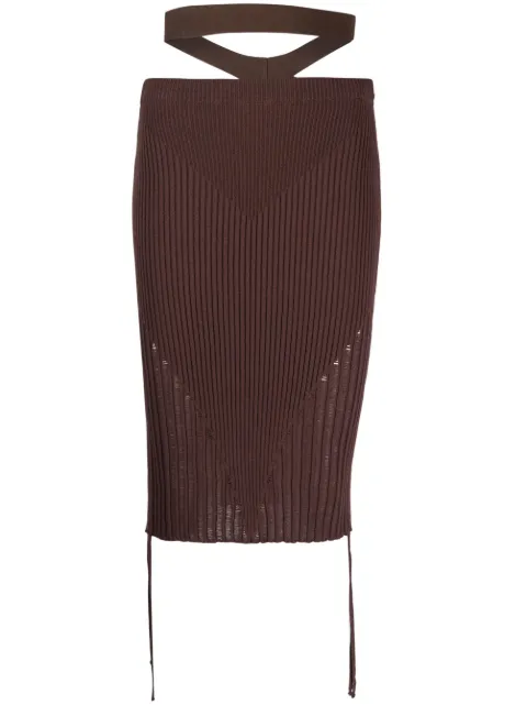 ANDREĀDAMO ribbed-knit pencil skirt Brown ADPS23SK10947473