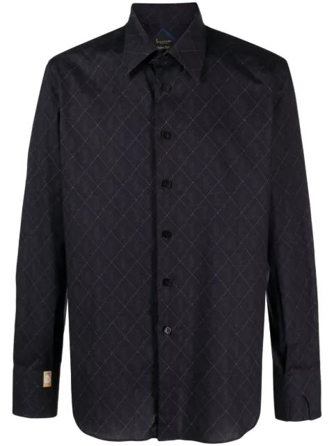 Billionaire monogram-print cotton shirt Black WACCMRP2065BTE004N