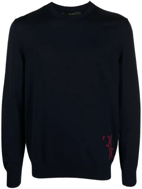 Billionaire monogram-embroidered knitted jumper Blue WACCMKO1279BKN001N